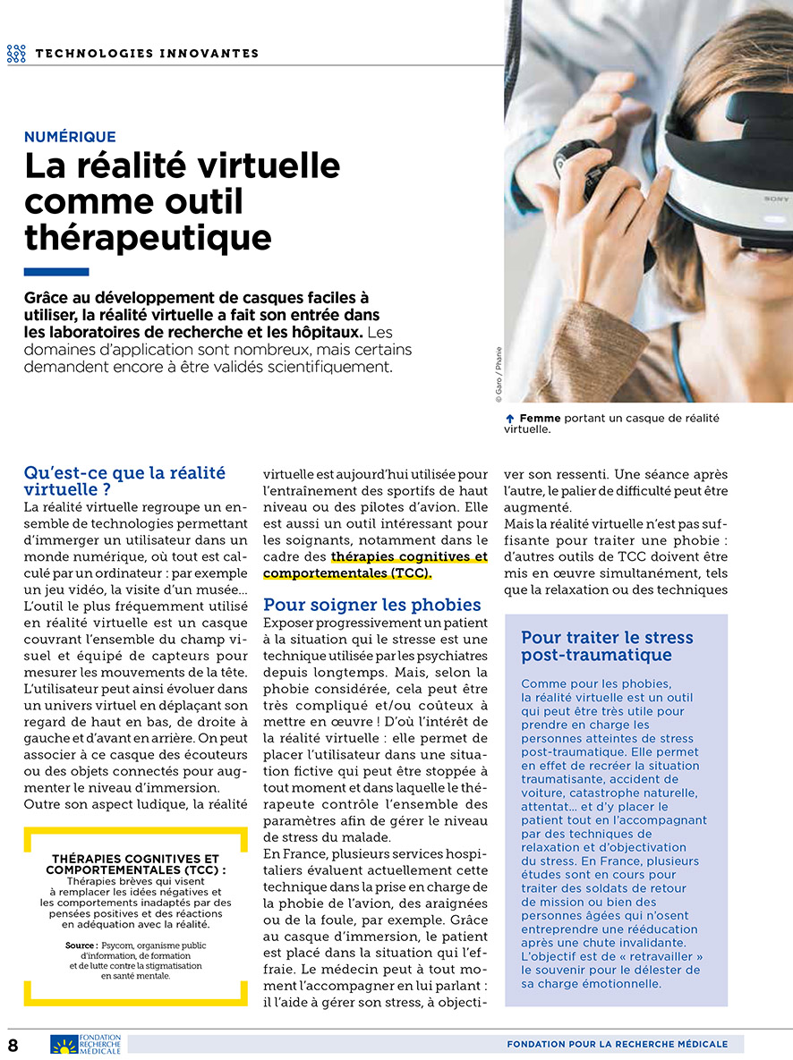 Casques de réalité virtuelle : Pour diminuer le stress