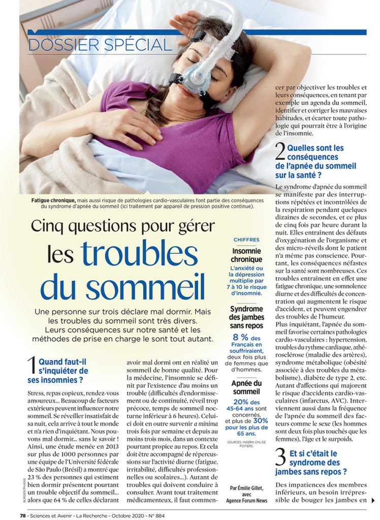 Troubles du sommeil : quand et où faut-il consulter ? - Prévention -  Essentiel Santé Magazine